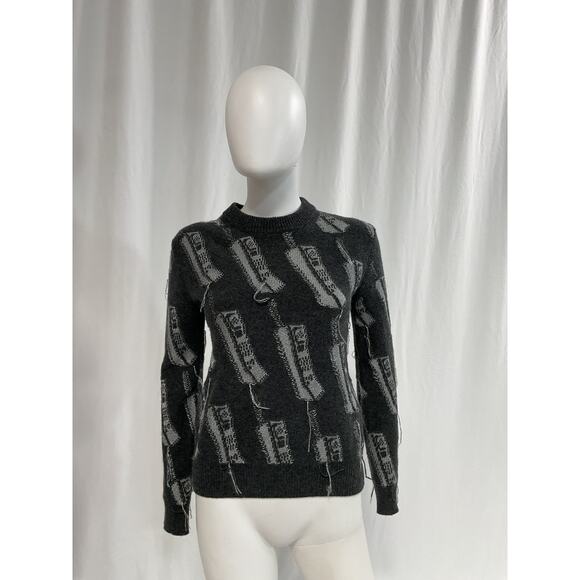 Acne Studios 'Metallic' Black Fil Coup� Wool Sweater Size S - Picture 2 of 5